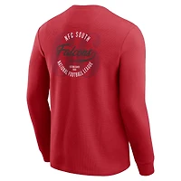 T-shirt à manches longues en tricot gaufré délavé Darius Rucker pour homme de la collection Fanatics des Falcons d'Atlanta, rouge