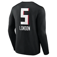 Men's Drake London Black Atlanta Falcons Team Wordmark Name & Number Long Sleeve T-Shirt