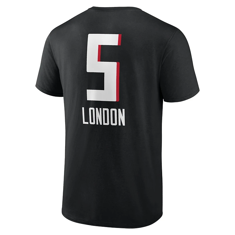 T-shirt Drake London noir pour homme avec nom et numéro de l'équipe des Atlanta Falcons