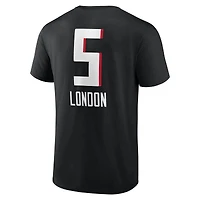 T-shirt Drake London noir pour homme avec nom et numéro de l'équipe des Atlanta Falcons