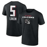 Men's Drake London Black Atlanta Falcons Team Wordmark Name & Number T-Shirt