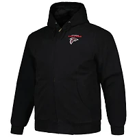 Men's Dunbrooke Black Atlanta Falcons Big & Tall Dakota Canvas Hoodie Full-Zip Jacket
