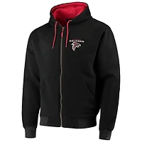 Sweat à capuche zippé Dunbrooke noir Atlanta Falcons Craftsman pour homme, doublé thermique.