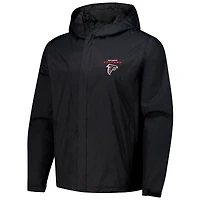 Men's Dunbrooke Black Atlanta Falcons Tropic Waterproof Packable Full-Zip Hoodie Jacket