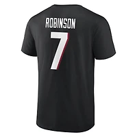 T-shirt noir avec nom et numéro d'icône des Falcons d'Atlanta Bijan Robinson Fanatics pour hommes