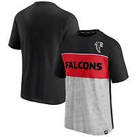 Men's Fanatics Black/Heathered Gray Atlanta Falcons Throwback Colorblock T-Shirt
