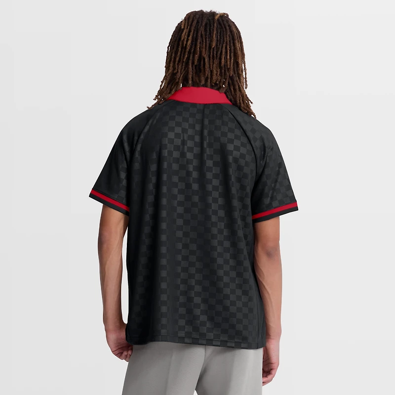 Men's Fanatics Black/Red Atlanta Falcons Homerun Raglan V-Neck Polo