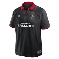 Men's Fanatics Black/Red Atlanta Falcons Homerun Raglan V-Neck Polo