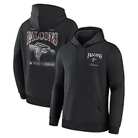 Sweat à capuche polaire Fanatics noir pour homme avec logo des Falcons d'Atlanta au dos