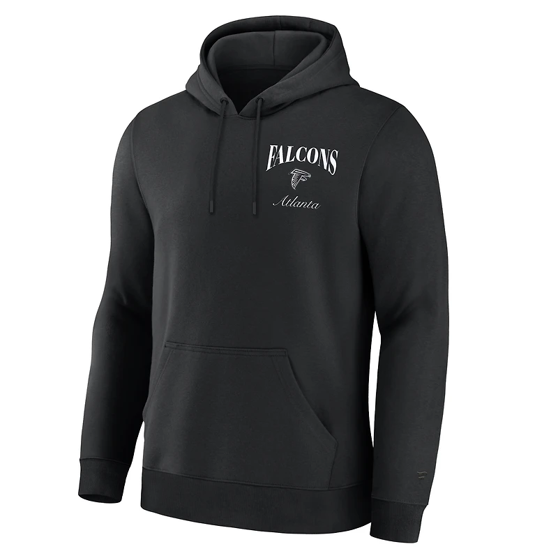 Sweat à capuche polaire Fanatics noir pour homme avec logo des Falcons d'Atlanta au dos