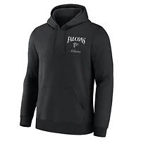 Sweat à capuche polaire Fanatics noir pour homme avec logo des Falcons d'Atlanta au dos