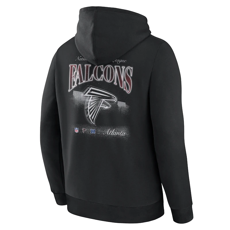 Men's Fanatics Black Atlanta Falcons Back Logo Fleece Hoodie