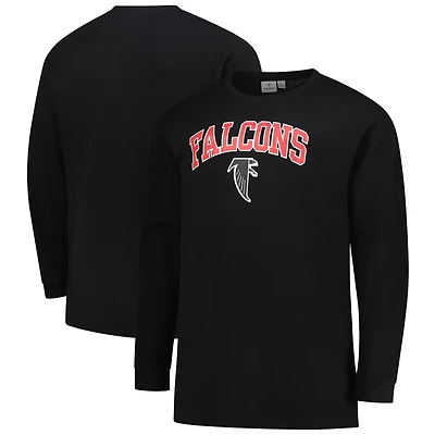 Men's Fanatics Black Atlanta Falcons Big & Tall Throwback Thermal Long Sleeve T-Shirt