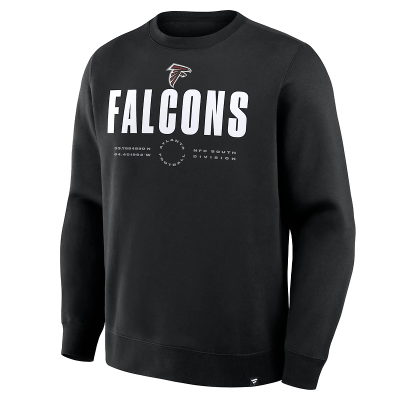 Sweat-shirt noir Fanatics pour homme, motif Legacy des Atlanta Falcons Direct Handoff