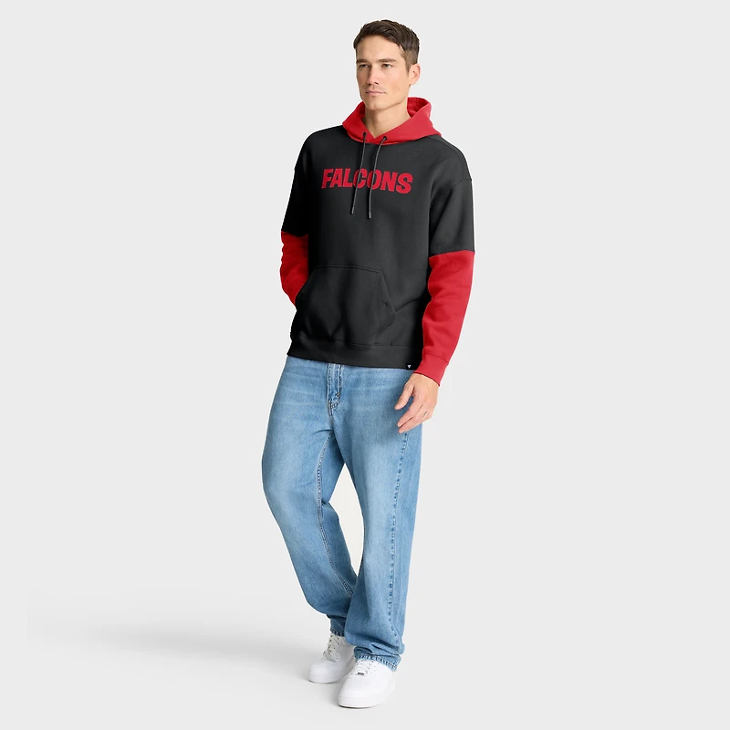 Sweat à capuche rétro noir Fanatics pour homme avec casque des Falcons d'Atlanta