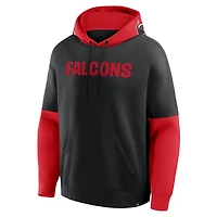 Sweat à capuche rétro noir Fanatics pour homme avec casque des Falcons d'Atlanta