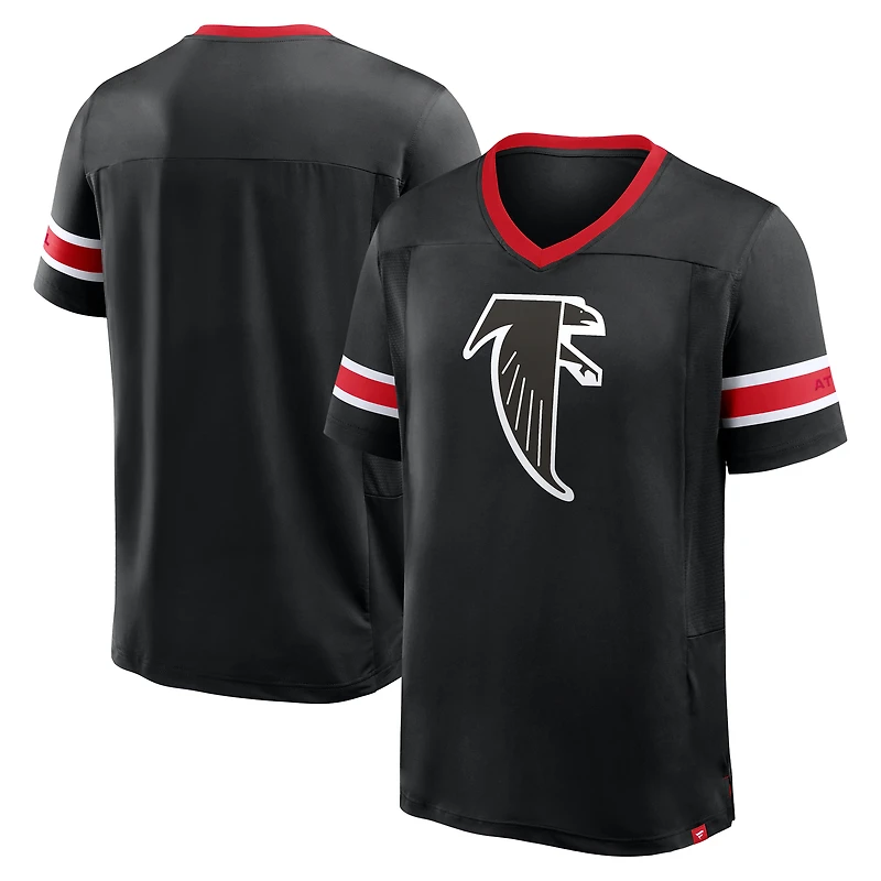 T-shirt col V premium Hashmark Fanatics pour homme, noir, Atlanta Falcons Hometown