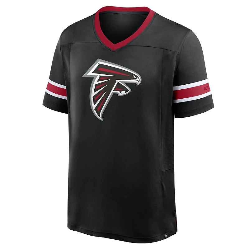 T-shirt col V premium Hashmark Fanatics pour homme, noir, Atlanta Falcons Hometown