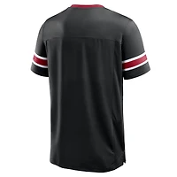 T-shirt col V premium Hashmark Fanatics pour homme, noir, Atlanta Falcons Hometown