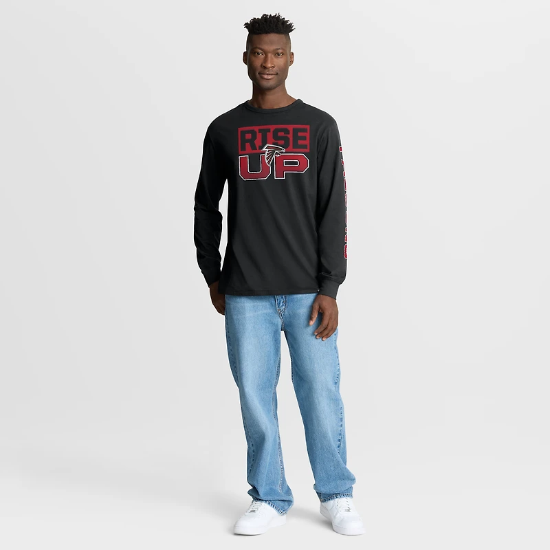 Men's Fanatics Black Atlanta Falcons Hometown Sweep Legacy Long Sleeve T-Shirt