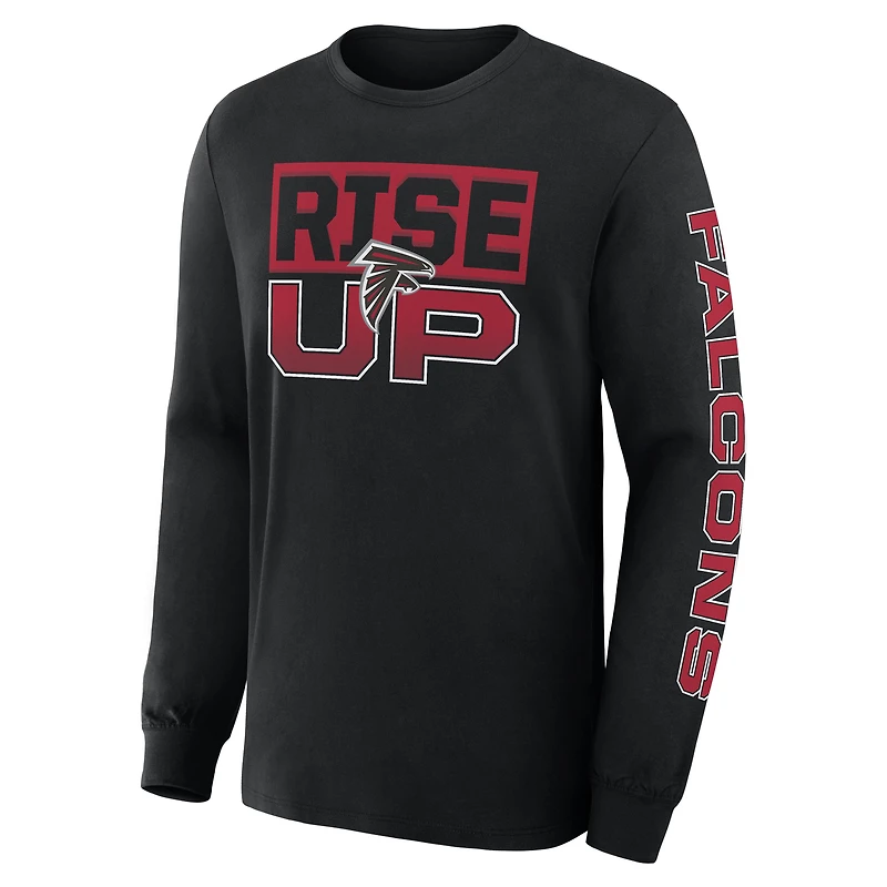 Men's Fanatics Black Atlanta Falcons Hometown Sweep Legacy Long Sleeve T-Shirt