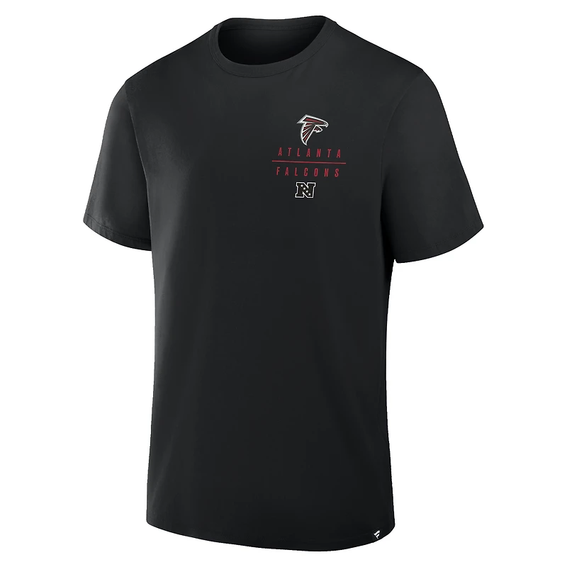T-shirt noir Fanatics pour homme avec poche passe des Falcons d'Atlanta