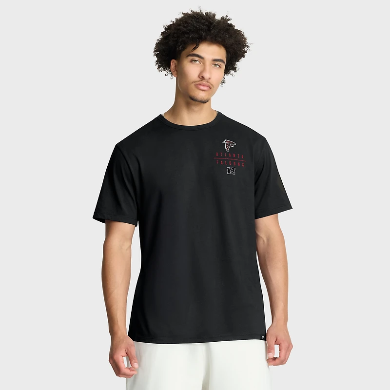 T-shirt noir Fanatics pour homme avec poche passe des Falcons d'Atlanta