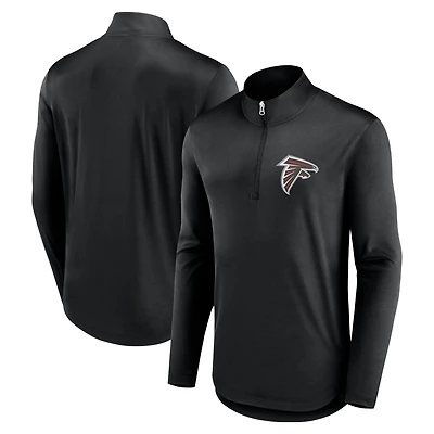 Men's Fanatics Black Atlanta Falcons Quarterback Quarter-Zip Top