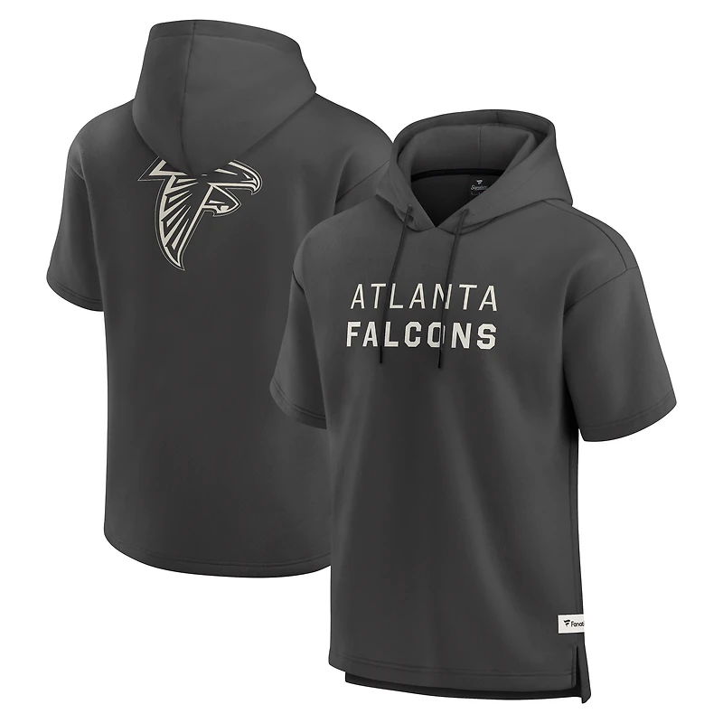 Sweat à capuche manches courtes pour homme Fanatics Charcoal Atlanta Falcons Elements Future Ground Lettering