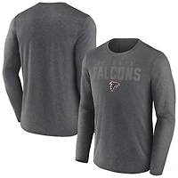 T-shirt à manches longues latéral noir chiné Atlanta Falcons Fanatics pour homme