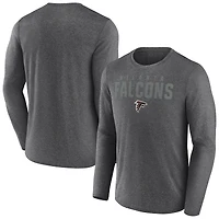 T-shirt à manches longues latéral noir chiné Atlanta Falcons Fanatics pour homme