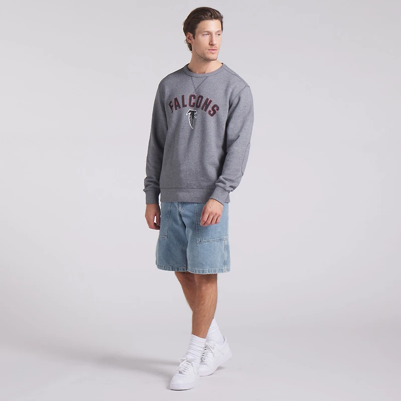 Sweat-shirt à capuche en tissu éponge boucle Fanatics Heather Grey pour homme des Falcons d'Atlanta