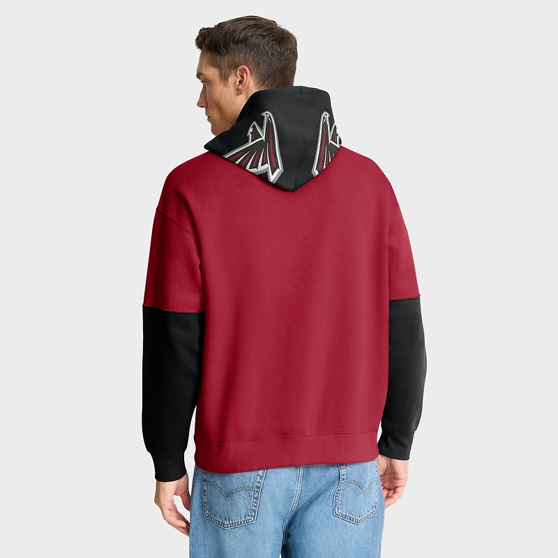 Sweat à capuche rouge Fanatics pour homme avec casque des Falcons d'Atlanta