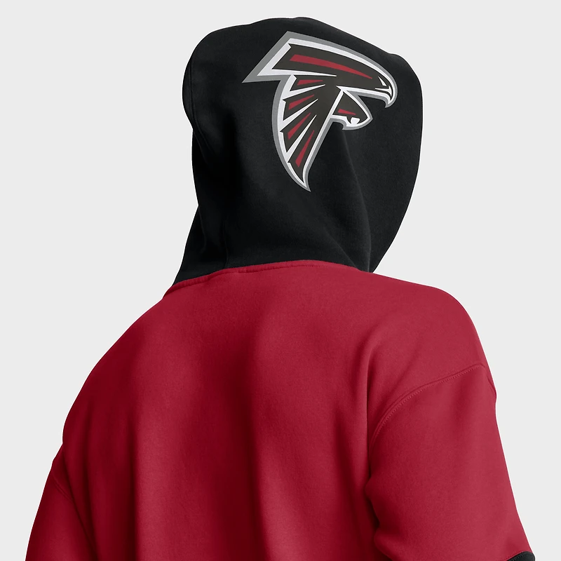 Sweat à capuche rouge Fanatics pour homme avec casque des Falcons d'Atlanta