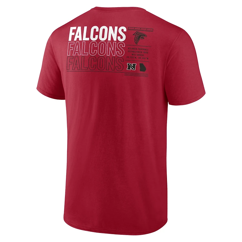 T-shirt Fanatics Red Atlanta Falcons Repeat Stats pour homme