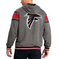 Veste à capuche réversible zippée intégrale G-III Sports by Carl Banks grise et rouge Atlanta Falcons Extreme pour homme