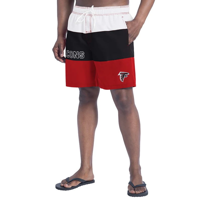 Short de bain G-III Sports by Carl Banks pour homme rouge/noir Atlanta Falcons Sunrise Volley