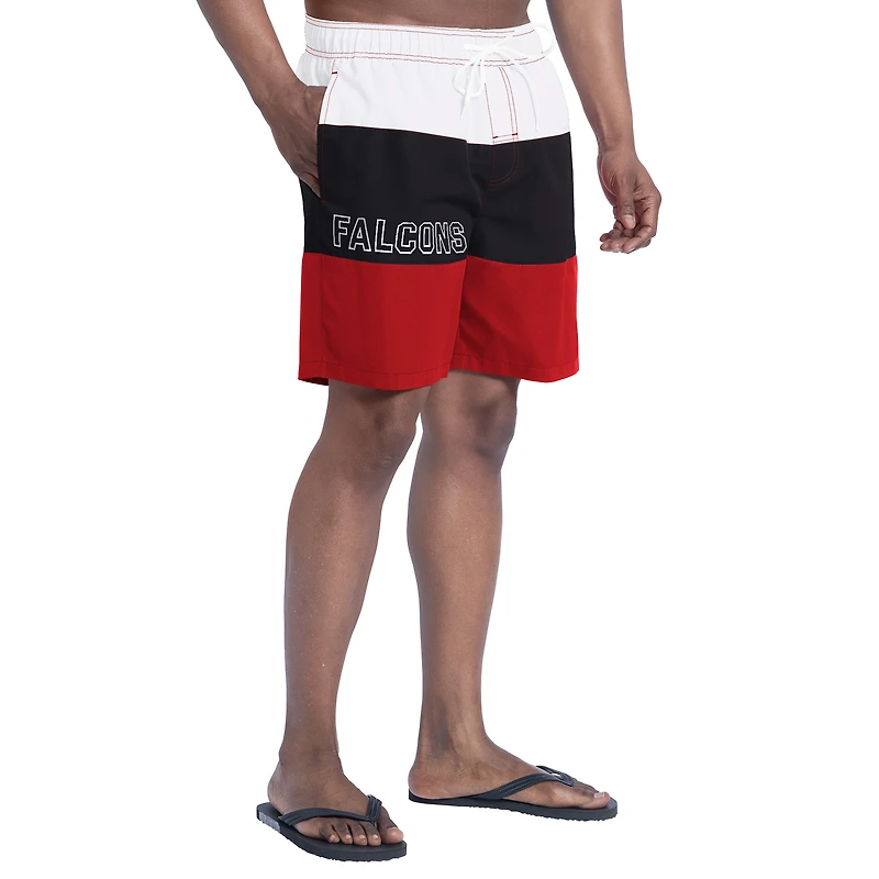Short de bain G-III Sports by Carl Banks pour homme rouge/noir Atlanta Falcons Sunrise Volley