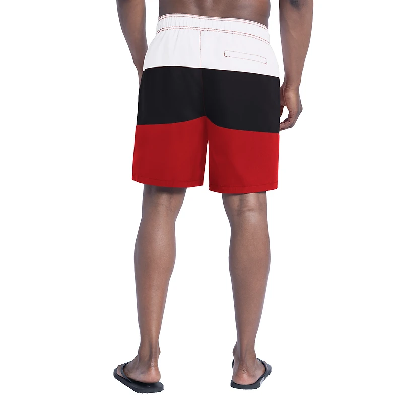 Short de bain G-III Sports by Carl Banks pour homme rouge/noir Atlanta Falcons Sunrise Volley