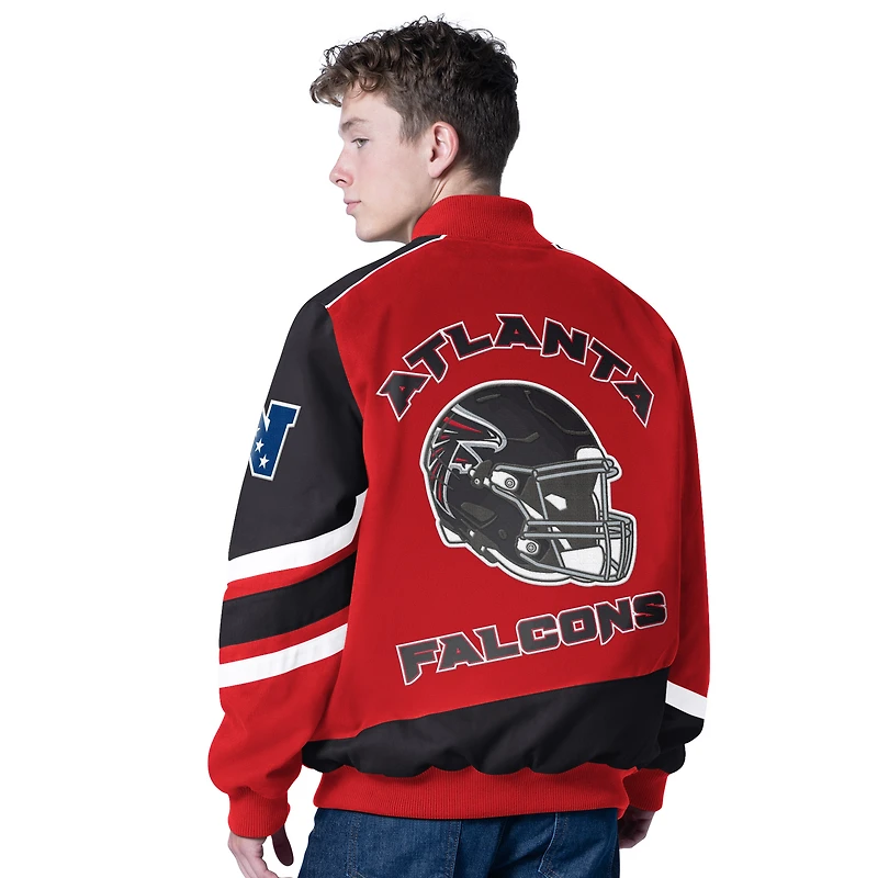 Veste de course entièrement zippée G-III Sports by Carl Banks rouge Atlanta Falcons Prime Time pour homme