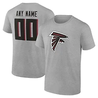 Men's Gray Atlanta Falcons Team Authentic Personalized Name & Number T-Shirt