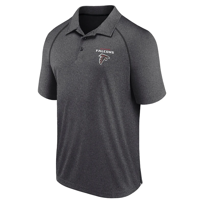 Men's Heather Charcoal Atlanta Falcons Making Waves Raglan Polo