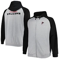 Veste à capuche raglan en polaire Big & Tall Atlanta Falcons gris chiné pour homme