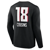 Men's Kirk Cousins Black Atlanta Falcons Team Wordmark Name & Number Long Sleeve T-Shirt