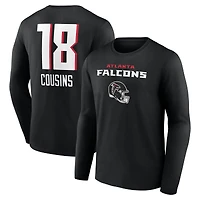 Men's Kirk Cousins Black Atlanta Falcons Team Wordmark Name & Number Long Sleeve T-Shirt