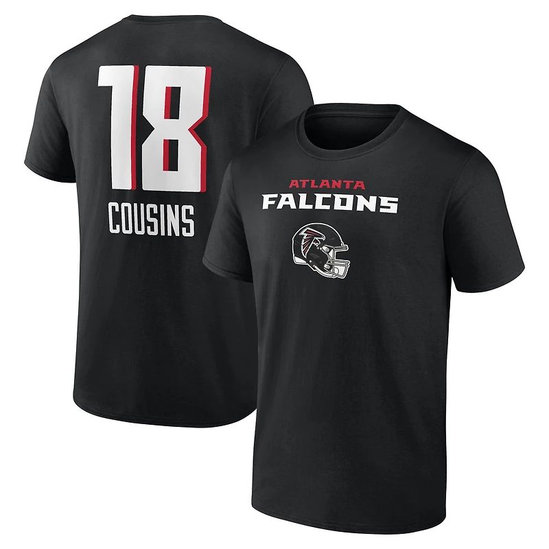 Men's Kirk Cousins Black Atlanta Falcons Team Wordmark Name & Number T-Shirt