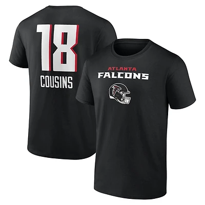 Men's Kirk Cousins Black Atlanta Falcons Team Wordmark Name & Number T-Shirt