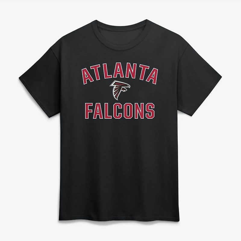 Men's Logo Athletic Black Atlanta Falcons Cotton Victory Arch T-Shirt
