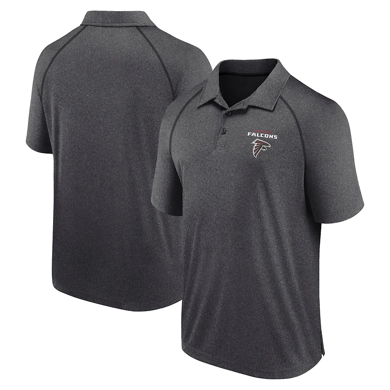 Men's Logo Athletic Heather Charcoal Atlanta Falcons Making Waves Raglan Polo