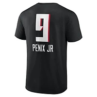 T-shirt noir Michael Penix Jr. pour homme, avec nom et numéro de l'équipe des Falcons d'Atlanta